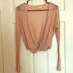 Ballet inspired wrap sweater